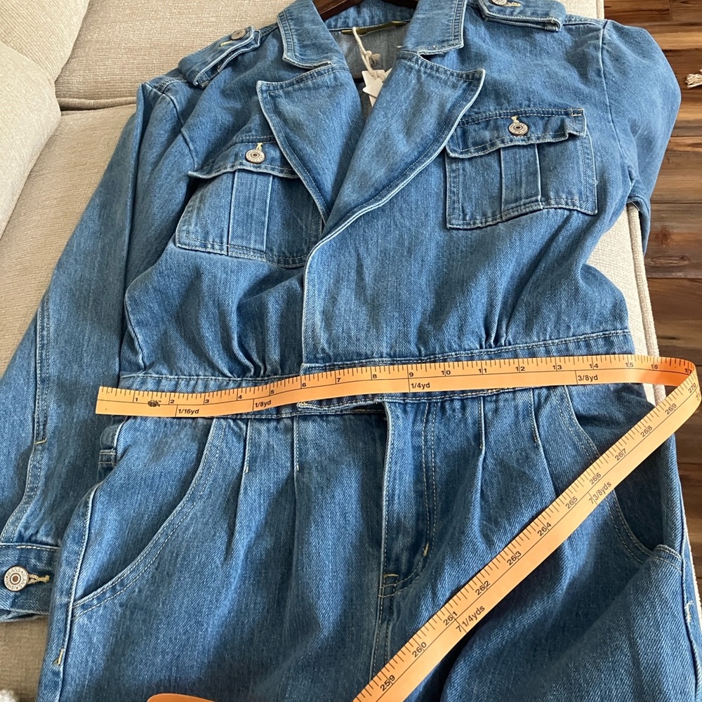 Blue Denim Jumpsuit - Picture 6 of 7